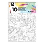 Blíster con 10 láminas A4 para colorear Busquets - Paisajes