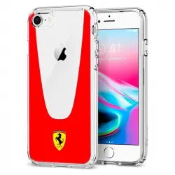 Cool Funda Licencia Ferrari Transparente Line Rojo para iPhone 7/8/SE 2020