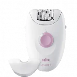 Depiladora - Braun, Silképil 1 SE1370, con cable, un accesorio, blanco/rosa