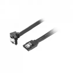 Lanberg Cable SATA III 6Gb/s Acodado Hembra/Hembra 50cm Negro