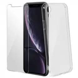 4Smarts Funda de Silicona Transparente + Cristal Templado para Apple iPhone XR