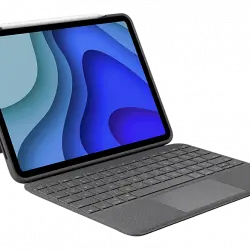 Funda con teclado - Logitech Folio Touch, para iPad Pro de 11 pulgadas (1ª, 2ª, 3ª y 4ª gen) Air (4ª 5ª gen), Teclado retroiluminado, Gris