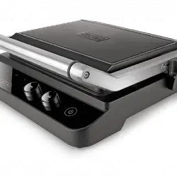 Grill - Black+Decker BXGR2000E, Potencia 2000 W, Placas Intercambiables, Superfície antiadherente, Negro