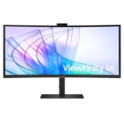 Samsung - Monitor PC curvo 34' (86,3 cm) Samsung Profesional ViewFinity S6, UWQHD, 100 Hz, con Webcam, HDR10, FreeSync (Reacondicionado grado A).