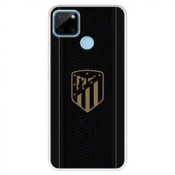 Funda Para Realme C21y Del Atleti Escudo Dorado Fondo Negro - Licencia Oficial Atlético De Madrid