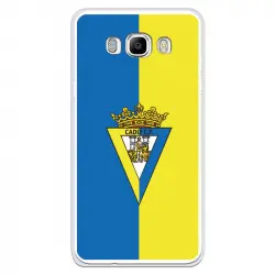 Funda Para Samsung Galaxy J7 2016 Del Cádiz Escudo Fondo Bicolor - Licencia Oficial Cádiz Cf