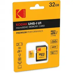 Kodak Premium Perfomance Tarjeta de Memoria MicroSDHC 32GB Clase 10 con Adaptador