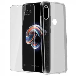 Avizar Funda de Silicona Transparente + Cristal Templado para Xiaomi Redmi Note 5