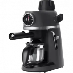 Cafetera express - Black+Decker BXCO800E, 800 W, 3.5 bar, 0.24 l, 4 Tazas, Espumador de boquilla, Negro