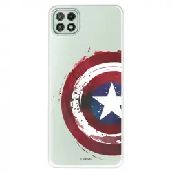 Funda Oficial de Marvel Capitán América Escudo Transparente para Samsung Galaxy A22 5G