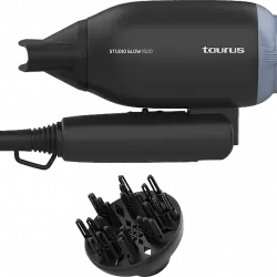 Secador - Taurus Studio Glow 1500, de viaje bivoltaje 110 y 240v, 1400W, Plegable, 2 velocidades, temperaturas, Muy ligero compacto, Negro
