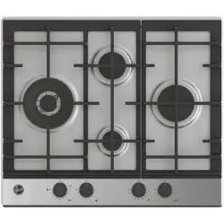 Hoover H-HOB 500 GAS HHG6D5WC5X Placa de Gas 4 Zonas 60cm Acero Inoxidable