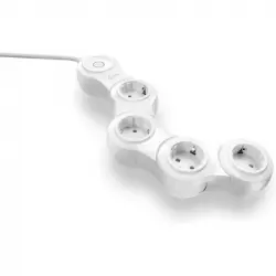 Quirky Pivot Power Regleta Flexible 6 Tomas con Interruptor Blanca