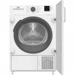 Secadora bomba de calor - Beko DIHS 7414 GA0, 7 kg, 15 programas, Integrable, Blanco