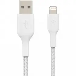 Belkin Boost Charge Cable Trenzado Lightning a USB-A 3m Blanco