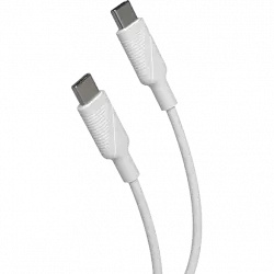 Cable - Muvit for Change, De USB-C a USB-C, 3A, 3m, Blanco