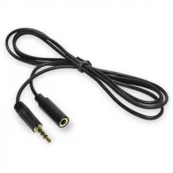 OcioDual Alargador Mini Jack 3.5mm OMTP TRRS 4 Polos Macho a Hembra Estéreo 1m Negro