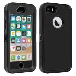 Avizar Funda Protectora Ultrarersistente Multicapa de color Negro para iPhone 5 / 5S / 5C