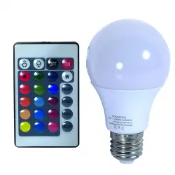 Bombilla cambio color c/mando a distancia BOOMSTAR E27/4W