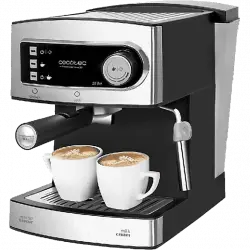 Cafetera express - Cecotec Power Espresso 20, 850 W, 20 bares, 1.5 L, Plata y negro