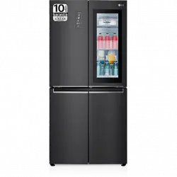 Frigorífico americano - LG GMQ844MC5E, No Frost, 178 cm, 570 l, Instaview™ Door-In-Door, Acero negro mate antihuellas