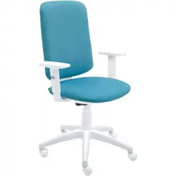 La Silla de Claudia Eve Silla de Oficina Blanca Giratoria Tapizada con Reposabrazos Regulables Turquesa