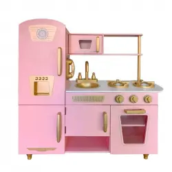 Outdoor Toys Leire Pink Cocina Infantil de Madera 85x33x89cm Rosa Vintage