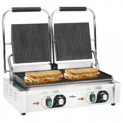 VidaXL Grill Parrilla Estriada Doble 3600W 57x30.5x20cm