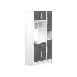 Aparador De Cocina Mady 1 Cajón 91x40x180 Cm Color Gris, Blanco Venta-unica