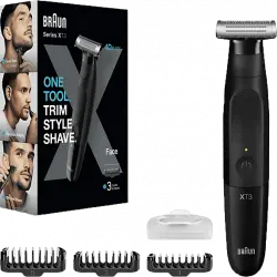 Barbero - Braun Series X XT3100, Recortadora De Barba, Lámina 4D, SkinGuard, Wet&Dry, 45 min autonomía