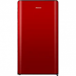 Frigorífico una puerta - Hisense RR106D4CRF, Defrost, 86.7 cm, 82 l, Puerta reversible, Iluminación LED, Rojo