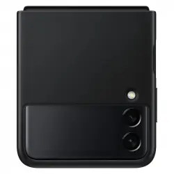 Samsung Leather Cover Funda de Cuero Negra para Galaxy Z Flip3 5G