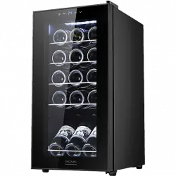 Vinoteca - Cecotec GrandSommelier 15000 Black Compressor, 15 botellas, 5 estantes, LED, Silencioso, 69 cm,