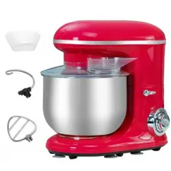 Batidora Amasadora Repostería 1200w Con 6 Velocidades Homcom Rojo