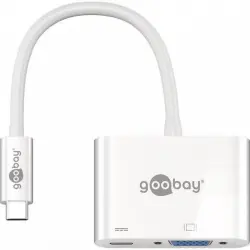 Goobay Hub USB-C/VGA a USB-C Macho/Hembra 0.15 m Blanco