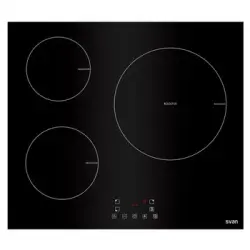 Placa De Inducción Svan Si3600 3 Fuegos 6200w 9 Niveles Negro 59 Cm