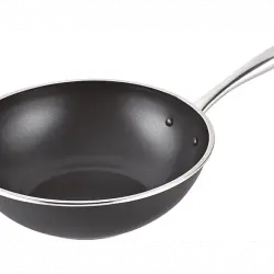 Sartén - Magefesa Prisma Wok 28 cm, Acero Inoxidable, Antiadherente, Especial Inducción, Negro