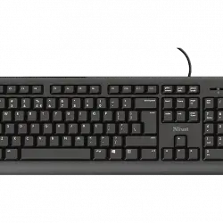 Teclado - Trust Primo 23880, Cable USB, Negro