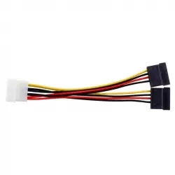 Cable Adaptador Molex 4 Pines Macho A 2 x SATA 15 Pines