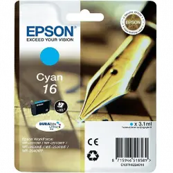 Cartucho de Tinta - Epson 16 Cián para WorkForce WF-2010, WF-2510, WF-2520, WF-2530, WF-2540,