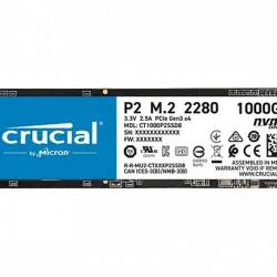 Disco Duro SSD 1 TB - Crucial P2 CT1000P2SSD8, NVMe(PCIe Gen3x4), Lectura 2400 MB/s, Escritura 1800 Azul