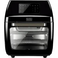 Freidora de aire - Black+Decker BXAF1200E, Horno, 1700 W, 12 l, 8 Programas, Control táctil, Negro