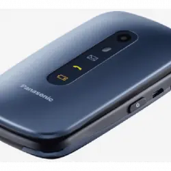 Móvil - Panasonic KX-TU456, Para mayores, 2.4", Botón SOS, Resistente Golpes, Compatible Audifonos-Azul