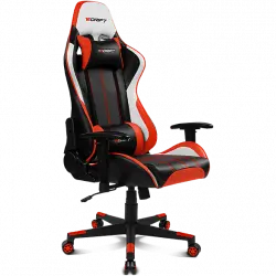 Silla gaming - Drift DR175, 2D (regulable en altura y anchura), Poliuretano, 150kg, Giratorio, Negro Rojo