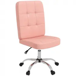 Vinsetto Silla De Oficina Sin Brazos Con Altura Ajustable 45x59x90-100 Cm Rosa