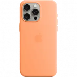 APPLE Funda de silicona con MagSafe para iPhone 15 Pro, Naranja sorbete