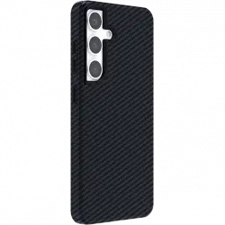 Funda - ISY ISC 3738, Samsung, Galaxy S24, Fibra de carbono, Negro