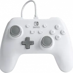 Mando - PowerA NSW Wired Controller, Para Nintendo Switch, Cable USB, Ergonómico, Blanco