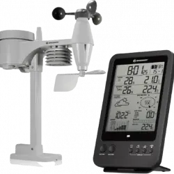 Estación meteorológica - Bresser Weather Center 5 en 1 7002510, Mide la temperatura y humedad, Negro