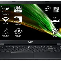 Portátil - Acer Aspire 3 A315-56-34X1, 15.6" Full HD, Intel® Core™ i3-1005G1, 8GB RAM, 512GB SSD, UMA, Sin sistema operativo